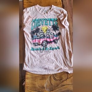 Vintage Corvette Graphic Tee - Pink